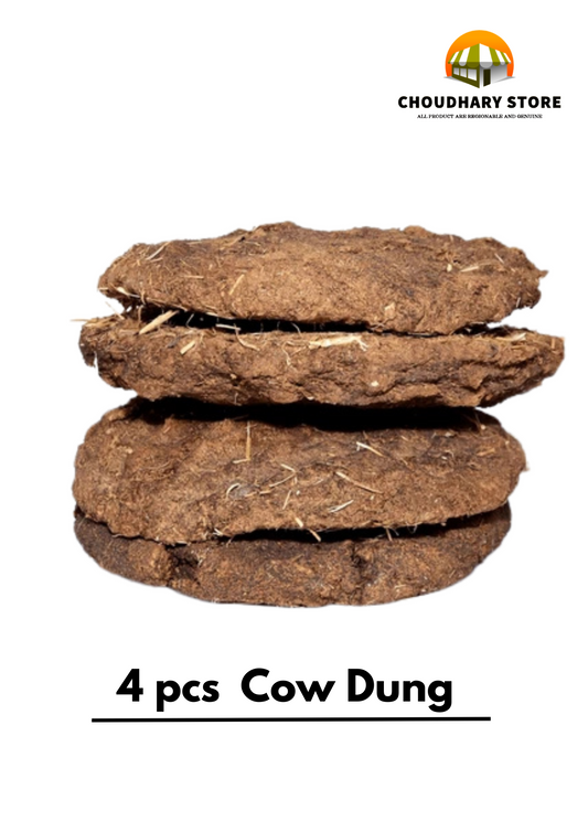 4 Pcs Natural Cow Dung Cakes – Pooja, Havan & Organic Fertilizer