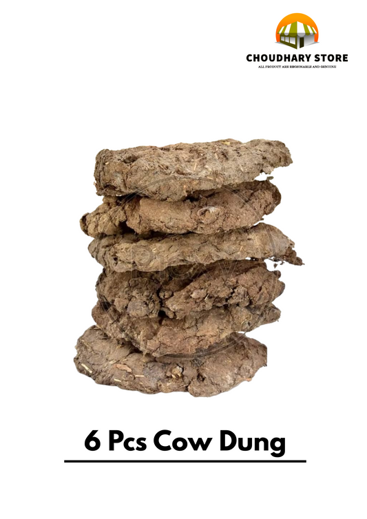 6 Pcs Natural Cow Dung Cakes – Pooja, Havan & Organic Fertilizer